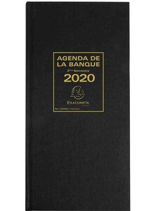 Agenda de bureau Agenda banquier long 1 volume 340x160 mm Noir EXACOMPTA