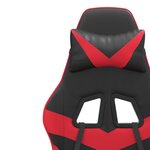 vidaXL Chaise de jeu pivotante Noir et rouge Similicuir