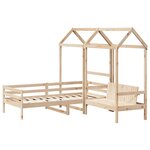 vidaXL Ensemble de lit de jour et de banc et toit 90x200 cm pin massif