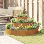 vidaXL Cache-pot de jardin Marron 120 x 120 x 20 cm Acier Corten