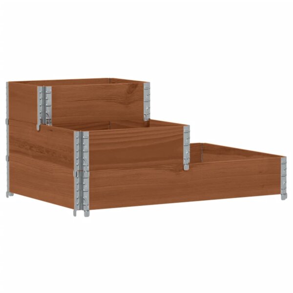 vidaXL Lit surélevé à 3 niveaux marron 120x80 cm bois pin massif