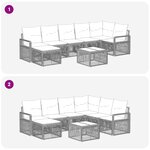vidaXL Ensemble de canapé de jardin 8 pc Gris polyrotin