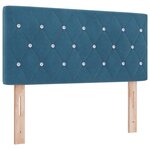 Lit box spring vidaXL avec matelas bleu foncé 100x200 cm en velours