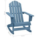 vidaXL Chaise à bascule de jardin Adirondack bois de sapin massif bleu