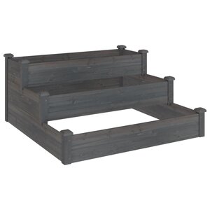 vidaXL Lit surélevé de jardin gris 120x120x56 cm bois massif de sapin