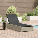 vidaXL Transat avec coussin 1-personne Beige 60 x 200 x 27cm polyrotin