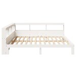vidaXL Lit bibliothèque sans matelas blanc 200x200 cm bois pin massif