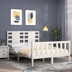 vidaXL Cadre de lit sans matelas blanc bois de pin massif