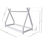 Lit tipi enfant NAKANA 80 x 160 gris clair