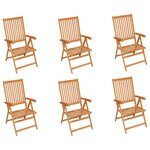 vidaXL Chaises de jardin 6 Pièces avec coussins anthracite Bois de teck