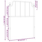 vidaXL Tête de lit métal noir 80 cm