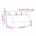 vidaXL Table basse Chêne noir 80 x 50 5 x 42 5 cm Bois d'ingénierie