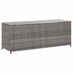 vidaXL Boîte de rangement de jardin gris 150x50x60 cm résine tressée