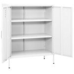vidaXL Armoire de rangement Blanc 80x35x101 5 cm Acier