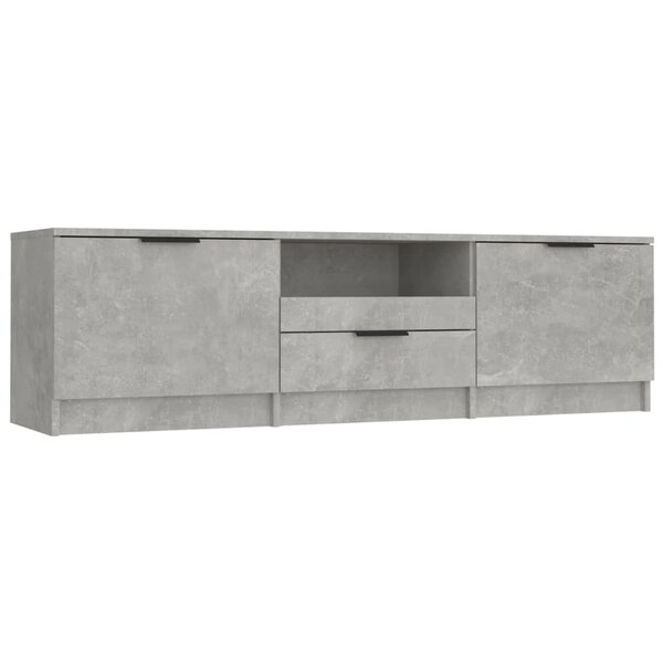 vidaXL Meuble TV gris béton 140x35x40 cm bois d'ingénierie