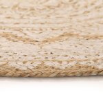 vidaXL Tapis de sol Jute tressée imprimée 150 cm Rond