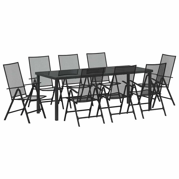 vidaXL Ensemble de salle à manger pour jardin 9 Pièces Anthracite