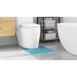 vidaXL Tapis de bain antidérapant avec découpe pour toilette Turquoise