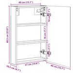 vidaXL Armoire Miroir de Salle de Bain Chêne fumé 40 x 10 5 x 60 5 cm