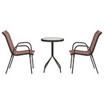 vidaXL Ensemble bistro de jardin 3 Pièces Marron Acier