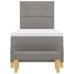 vidaXL Lit à ressorts avec matelas Taupe 90 x 190 cm tissu