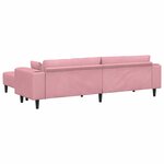 vidaXL Canapé en velours avec coussin 3 Pièces Rose 208 cm Velours