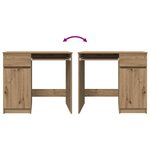 vidaXL Bureau chêne artisanal 86x49x76 cm bois d'ingénierie