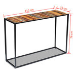 vidaXL Table console Bois de récupération massif 110 x 35 x 76 cm