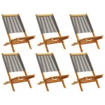 vidaXL Chaises de jardin pliables lot de 6 gris bois d'acacia massif
