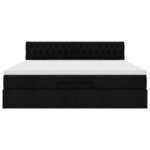 VidaXL Cadre de lit ottoman avec matelas noir 180x200 cm tissu