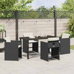 vidaXL Ensemble de salle à manger pour jardin 5 Pièces Noir polyrotin