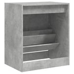 vidaXL Armoire à chaussures gris béton 60x42x69 cm bois d'ingénierie