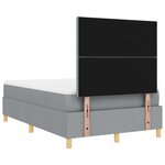 vidaXL Lit à sommier avec matelas et LED Gris clair 120x200 cm Tissu