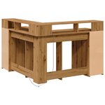 vidaXL Bureau avec lumières LED chêne artisanal bois d'ingénierie