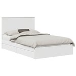 vidaXL Lit de Rangement Blanc 120 x 190 cm Bois d'ingénierie