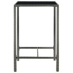 vidaXL Ensemble de bar de jardin 5 Pièces et coussins Résine tressée Gris