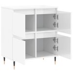 vidaXL Buffet Blanc brillant 60x35x70 cm Bois d'ingénierie