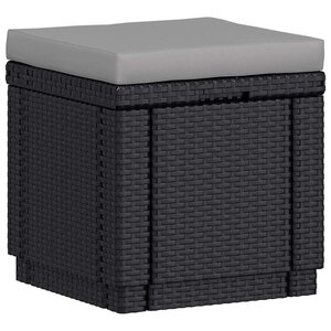 Keter Pouf de rangement Cube avec coussin Graphite