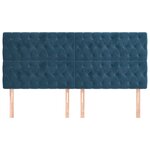 vidaXL Tête de lit Bleu foncé 200 x 7 x 118/128 cm Velours
