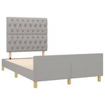 vidaXL Cadre de lit sans matelas gris clair 120x190 cm tissu