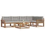 vidaXL Ensemble de canapés d'extérieur 6 Pièces Naturel et gris clair