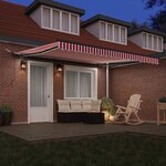 vidaXL Auvent Rétractable avec Rouge et blanc 400 × 300 cm tissu