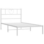 vidaXL Cadre de lit métal avec tête de lit blanc 100x200 cm