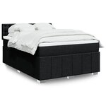 vidaXL Sommier à lattes de lit avec matelas Noir 160x200 cm Tissu