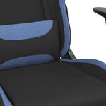 vidaXL Chaise de jeu Noir et bleu Tissu