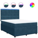 vidaXL Sommier à lattes de lit et matelas bleu 160x200 cm velours