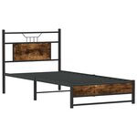 vidaXL Cadre de lit sans matelas chêne fumé 90x200cm bois d'ingénierie