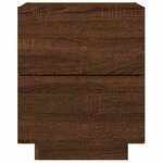 vidaXL Armoire de chevet et lumières LED chêne marron bois ingénierie