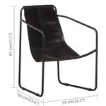 vidaXL Fauteuil de relaxation Noir Cuir véritable