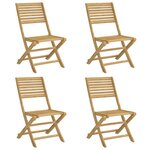 vidaXL Chaises pliables de jardin lot de 4 bois massif d'acacia